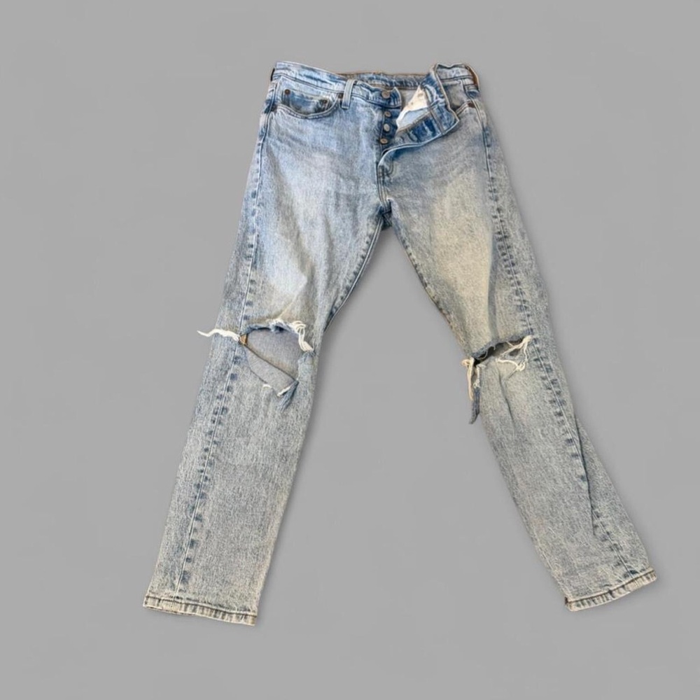 Levi's Light Blue Women’s Ripped Straight Jeans Small